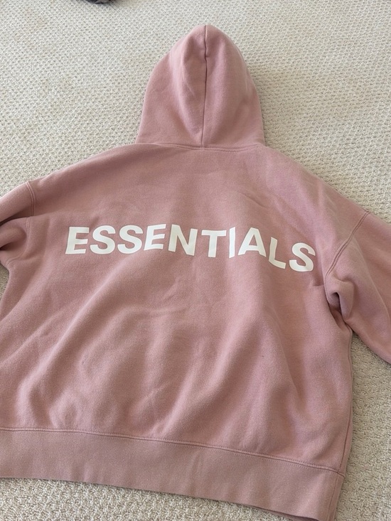 Essentials Sweaters - ESSENTIALS Dusty Pink Logo Hoodie